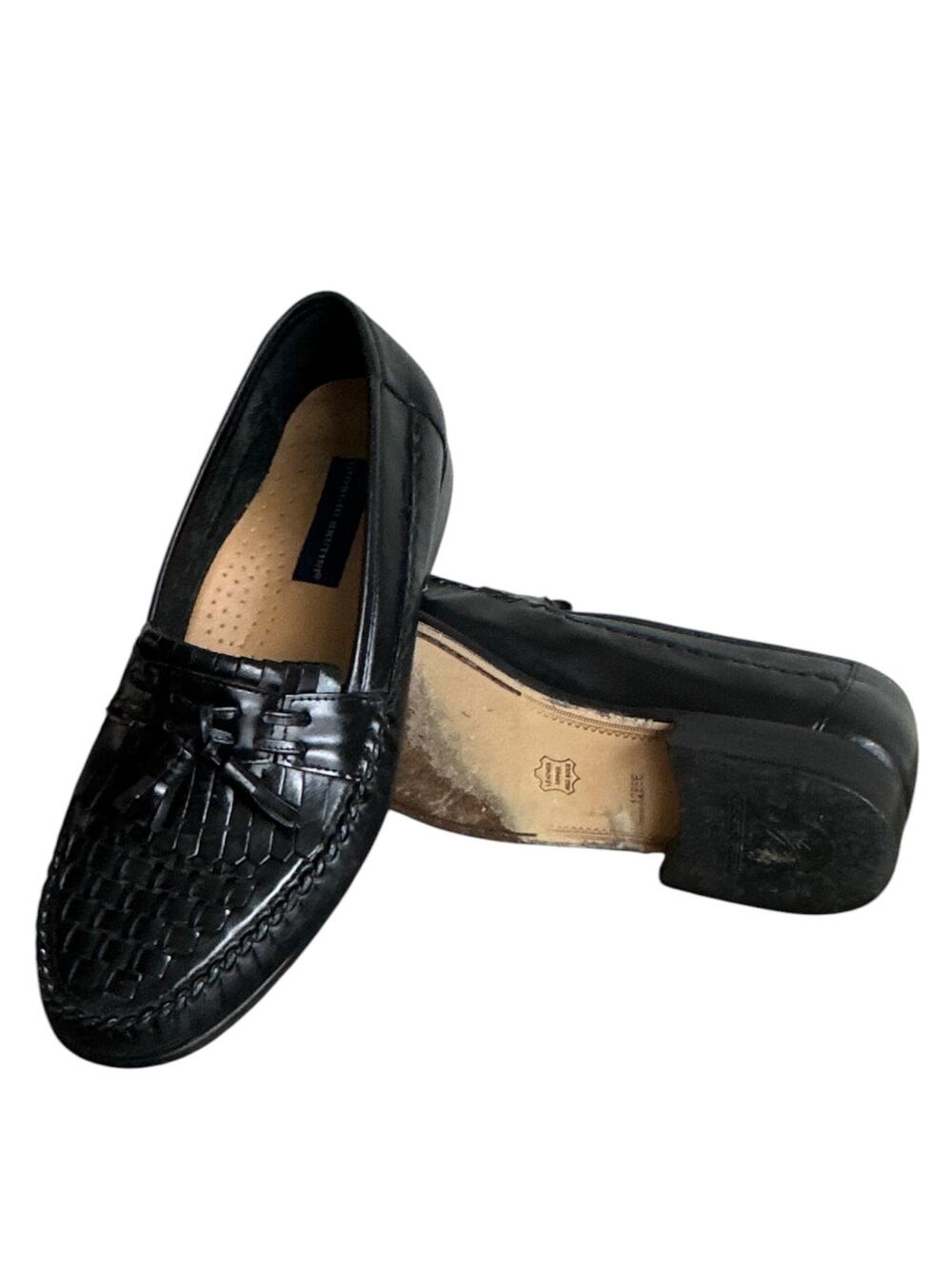 Giorgio Brutini Vegas Men's Woven Leather Tassel Kiltie Loafers Black 12 EEE